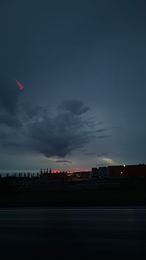 Dusk scenes captured on rural Belarus road