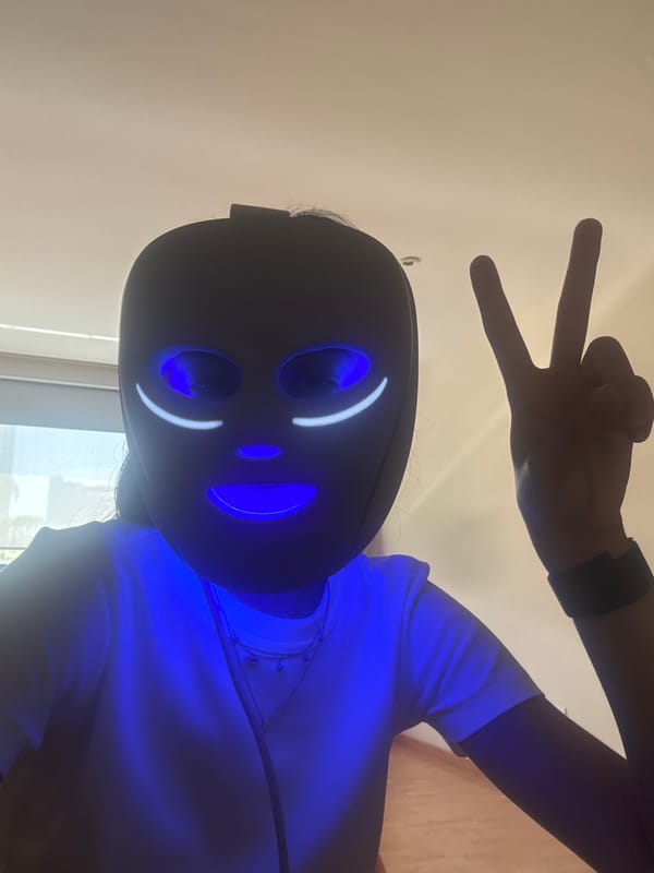 Person spotted wearing glowing LED face mask in Mexico