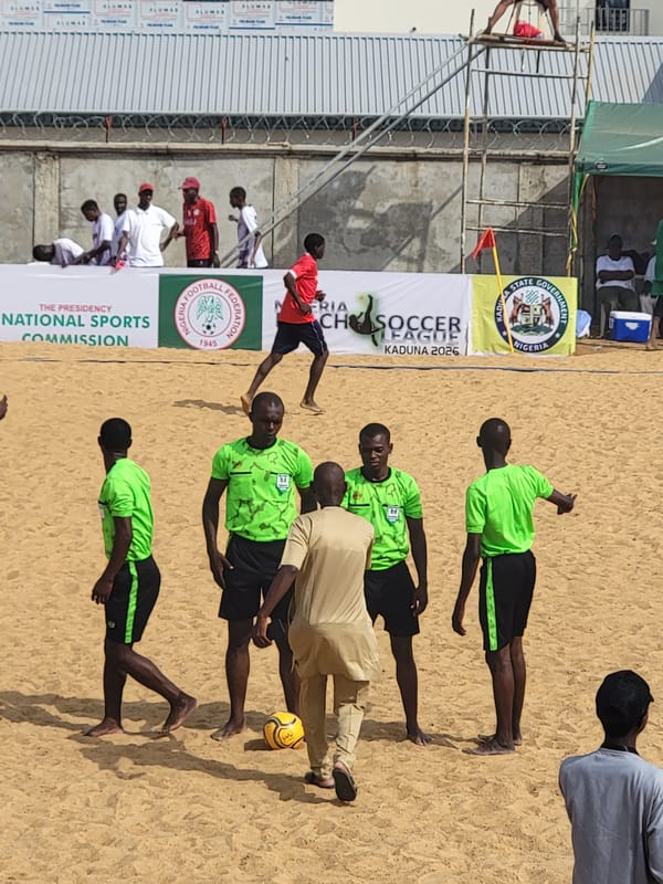 Beach soccer match held in Unguwar Sarki, Nigeria