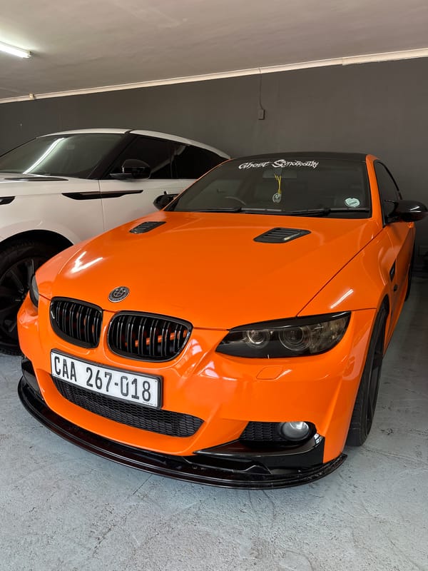 Orange BMW with Ghost Syndicate markings spotted in Cape Town garage