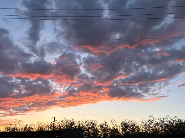 Dramatic sunset captured over rural Pchelnik, Bulgaria village