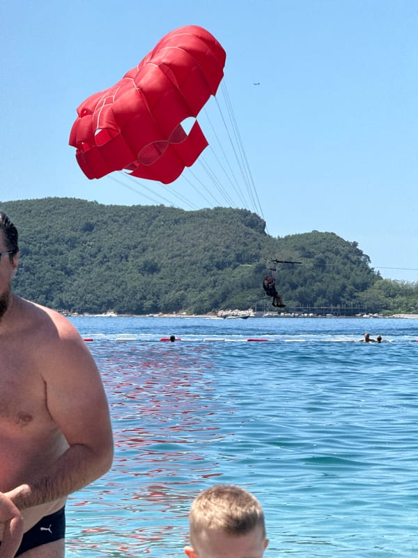 Sunday morning beach life unfolds in sunny Budva