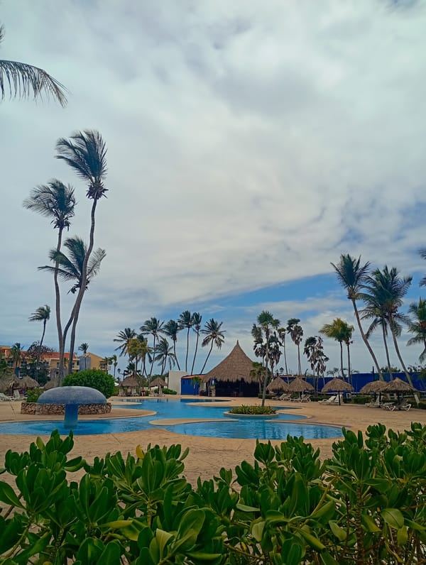 Resort pool scene captured at Playa El Agua, Venezuela