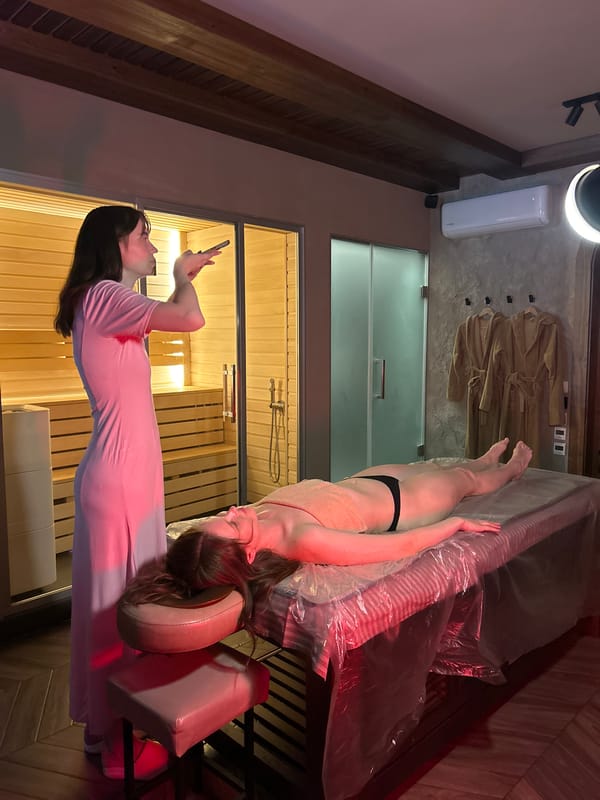 Woman receives spa treatment in Izhevsk, Russia