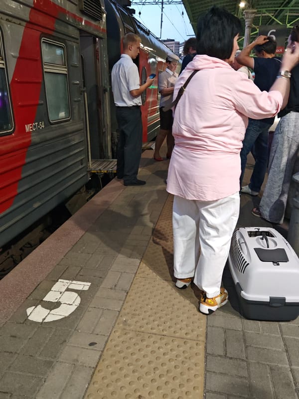 Busy evening at a Moscow train station and surroundings