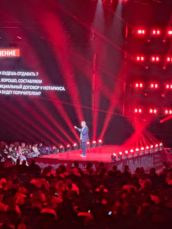 Large staged event with speakers and performances in Ufa