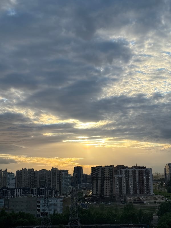 Urban sunset moments captured across city during golden hour
