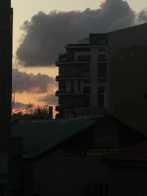 Sunset residential scene captured in Tel Aviv