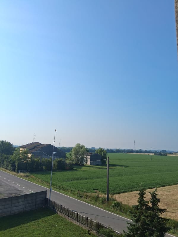 Morning life documented across rural Colorno, Italy countryside