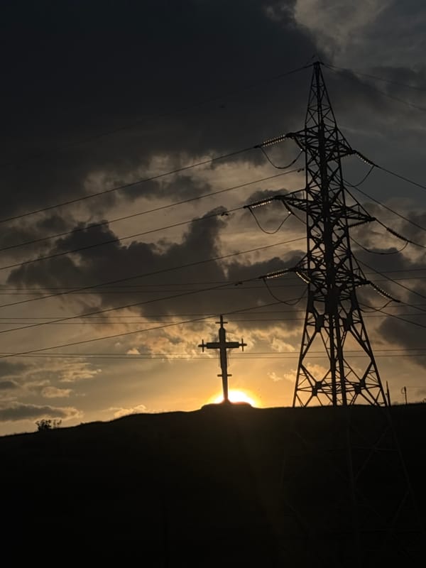 Sunset documented across Burgas Bulgaria electrical infrastructure residential areas