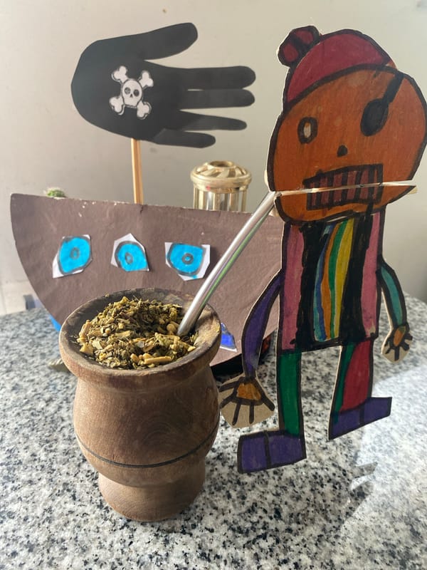 Traditional mate scene with paper cutouts documented in Wilde