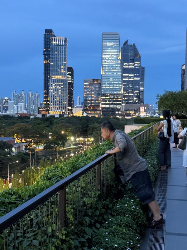 Evening skyline viewing captured from elevated Bangkok vantage point