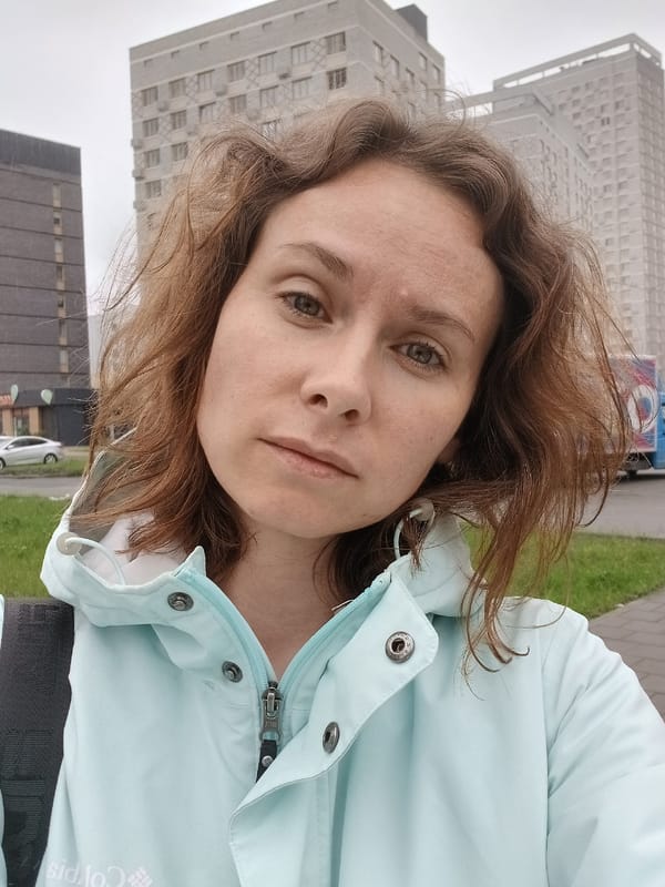 Early morning selfies and child on scooter in Yekaterinburg