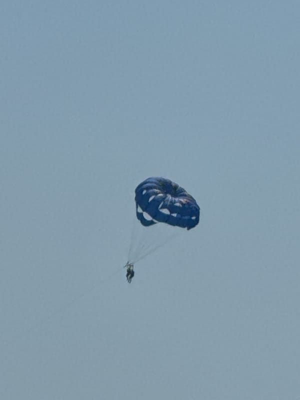 Parasailing and packed sand on the Black Sea coast