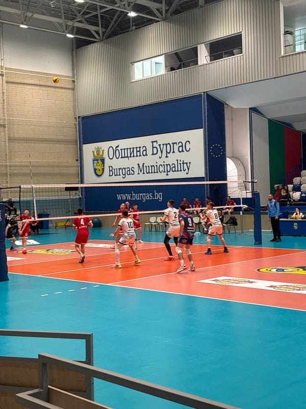 Early morning volleyball match held in Burgas, Bulgaria