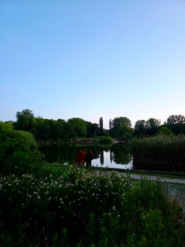 Golden hour in Warsaw's parks, water, and skyline