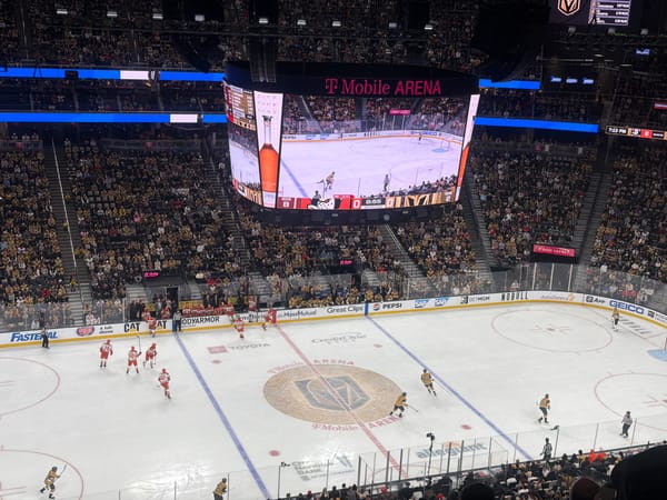Golden Knights hockey game draws crowd at T-Mobile Arena