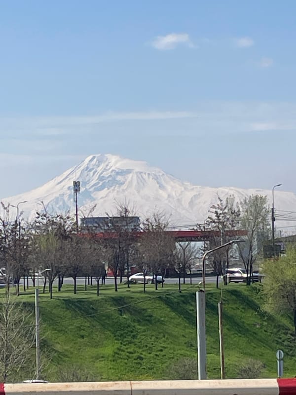 Spring morning scenes documented across Yerevan with Mount Ararat backdrop