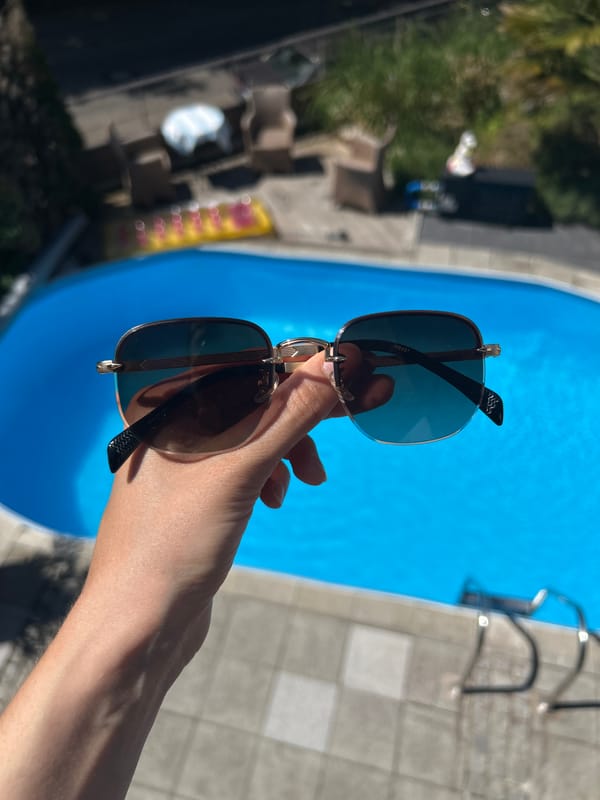 Poolside sunglasses photographed in Heilbronn swimming facility