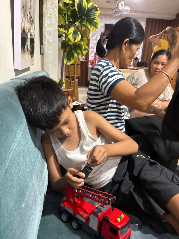 Family documented during quiet Sunday afternoon at Tagum residence