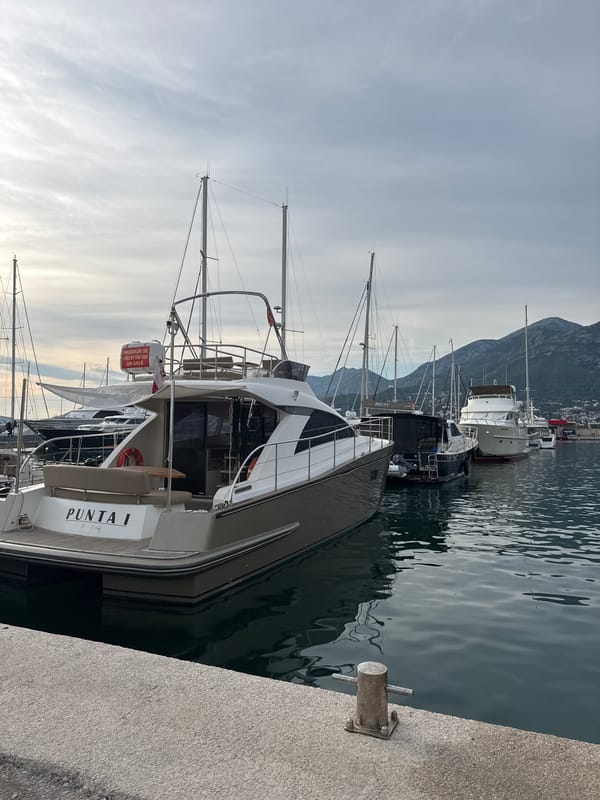 Bar Marina at dusk: yachts, sailboats, and harbor views