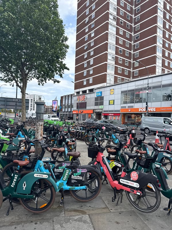 Shared bicycles spotted parked on London street