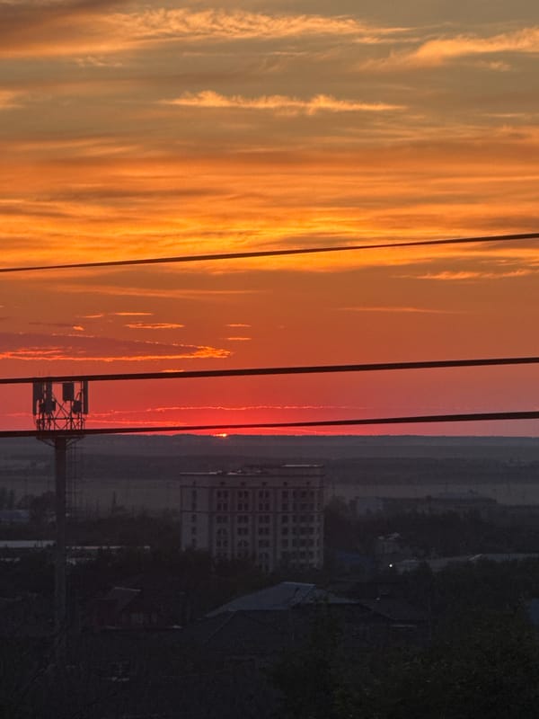 Dramatic sunset and twilight captured over Kokshetau Kazakhstan