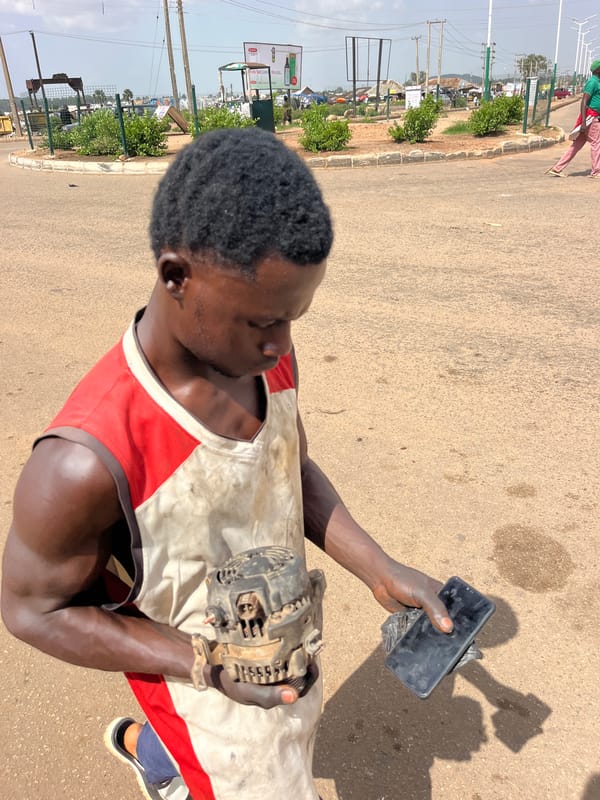 Street life and market activity in a busy urban African setting