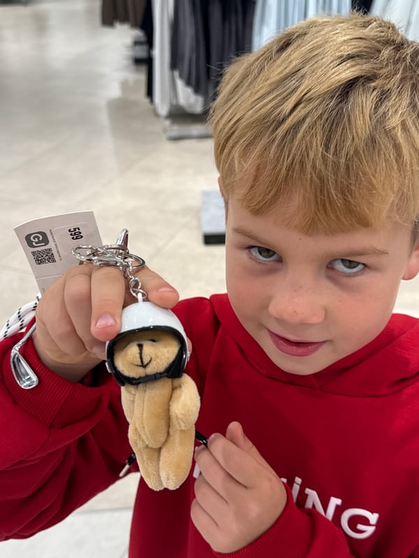 Family shopping trip captured at Yekaterinburg retail stores