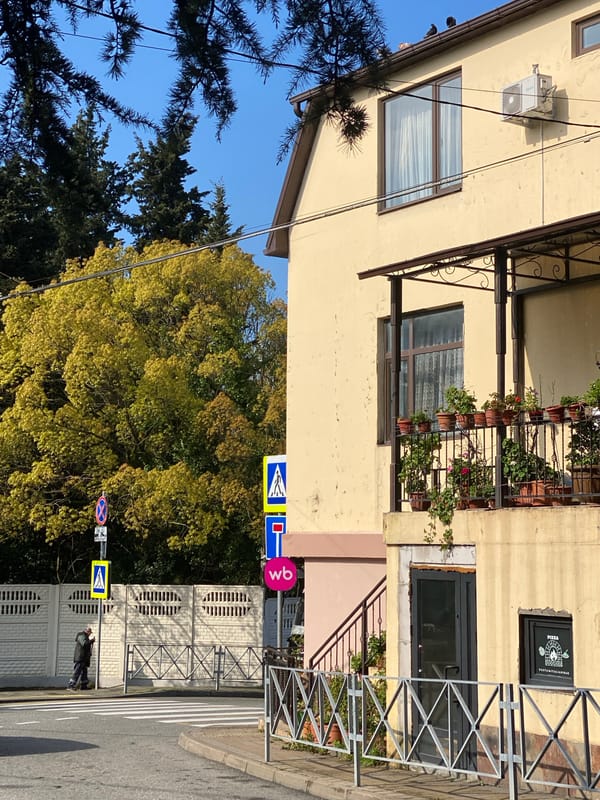 Morning street scenes captured in Sochi, Russia