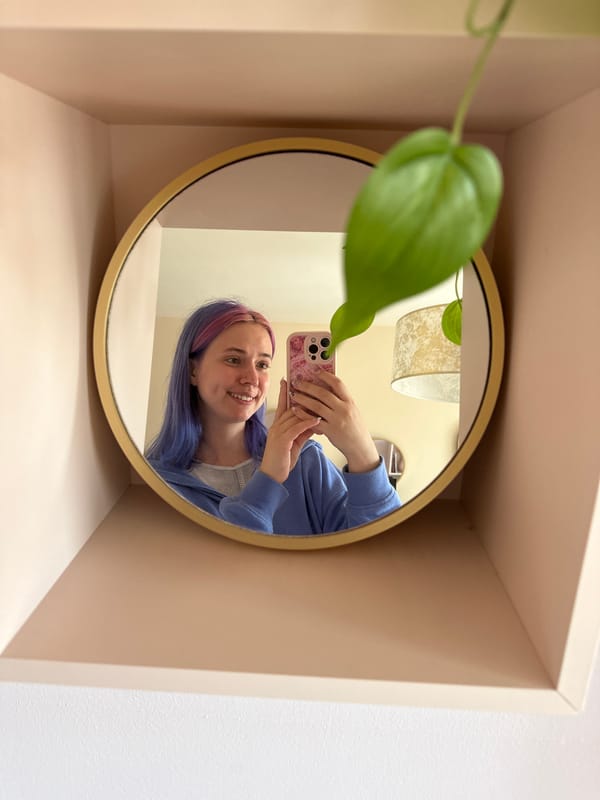 Woman takes bathroom mirror selfies in Gijón, Spain
