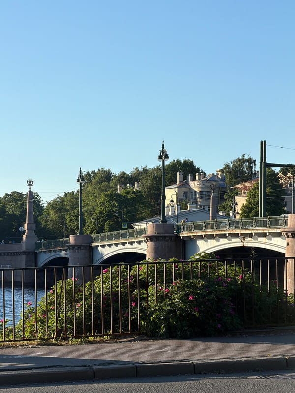 Lomonosov Bridge over Fontanka River documented in Saint Petersburg