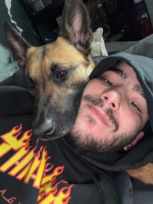 Man and dog share tender moment in Stara Zagora