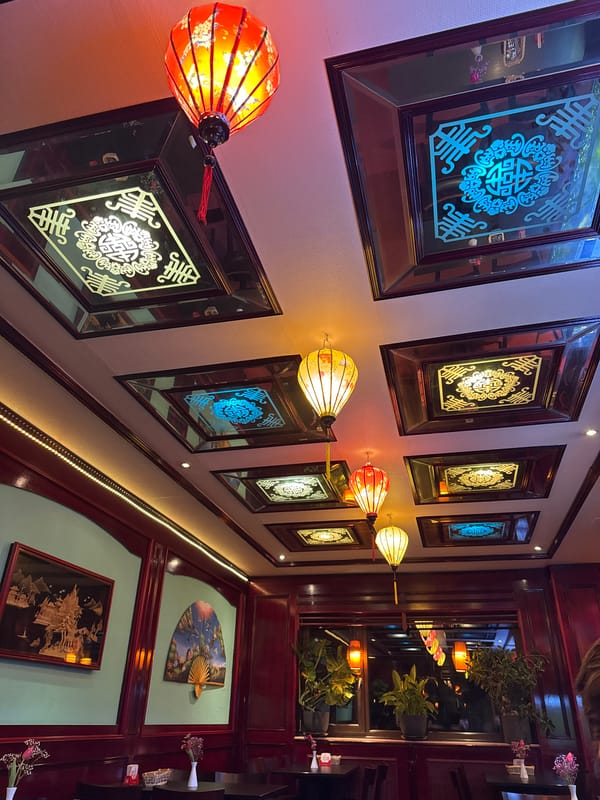 Dinner at Asian restaurant with fortune cookies in Rimsting