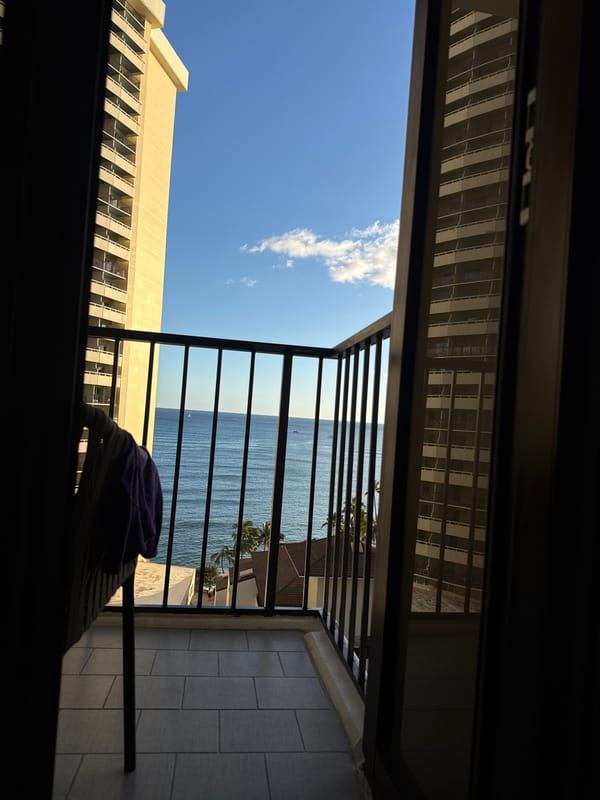 Early morning personal moments captured from Honolulu balcony
