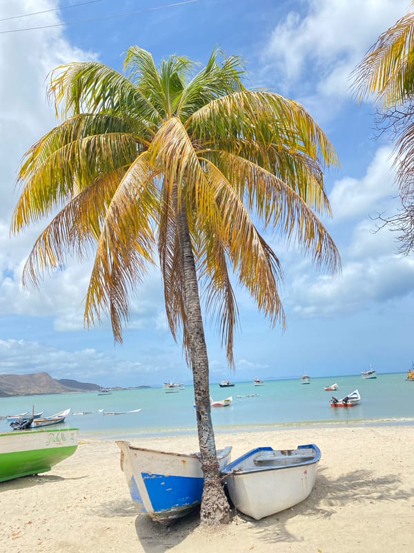 Beach scenes captured at Juan Griego, Venezuela coastline