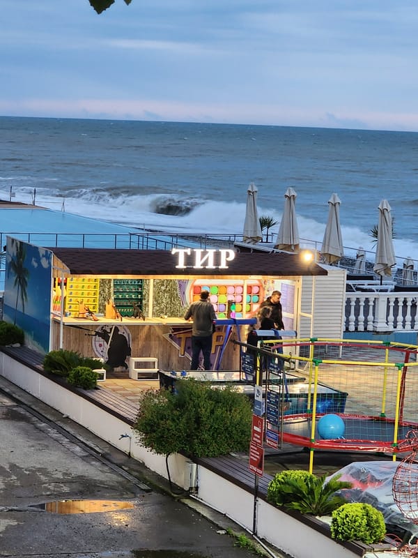 Overcast afternoon captured along Sochi's Black Sea beaches