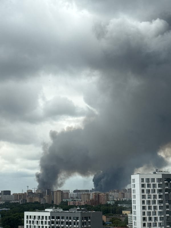 Heavy black smoke rises over Lyubertsy residential area
