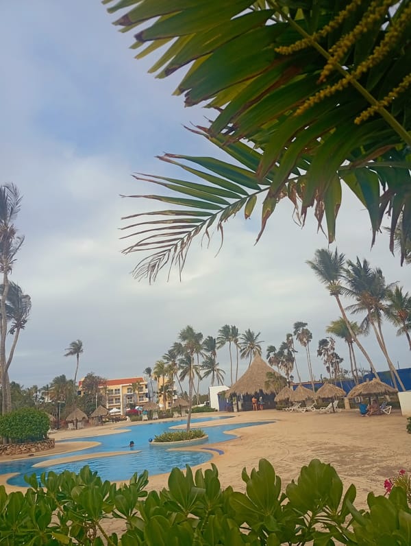 Resort pool activity observed at Playa El Agua, Venezuela