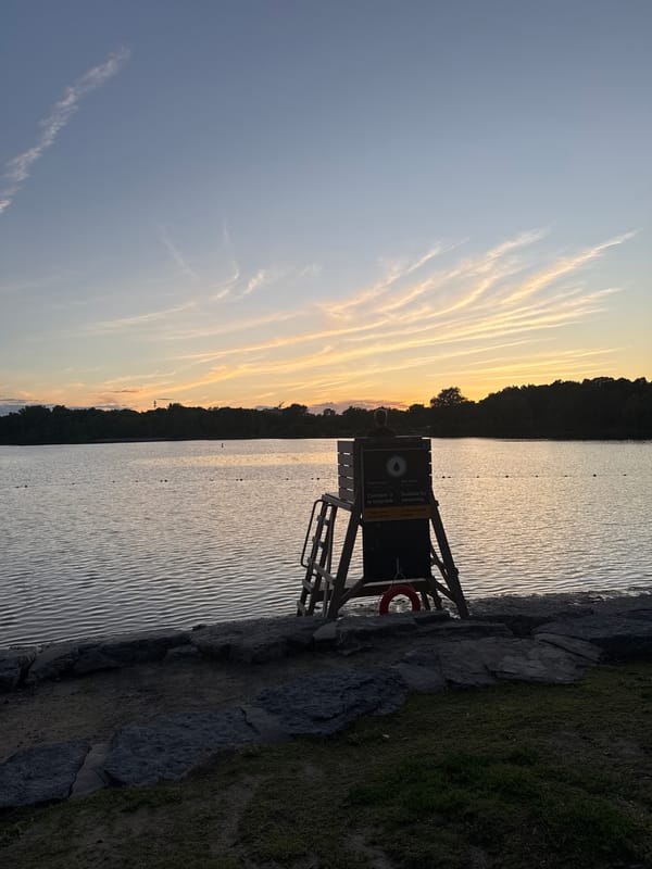 Lakeside barbecue and sunset in Gatineau on a summer evening