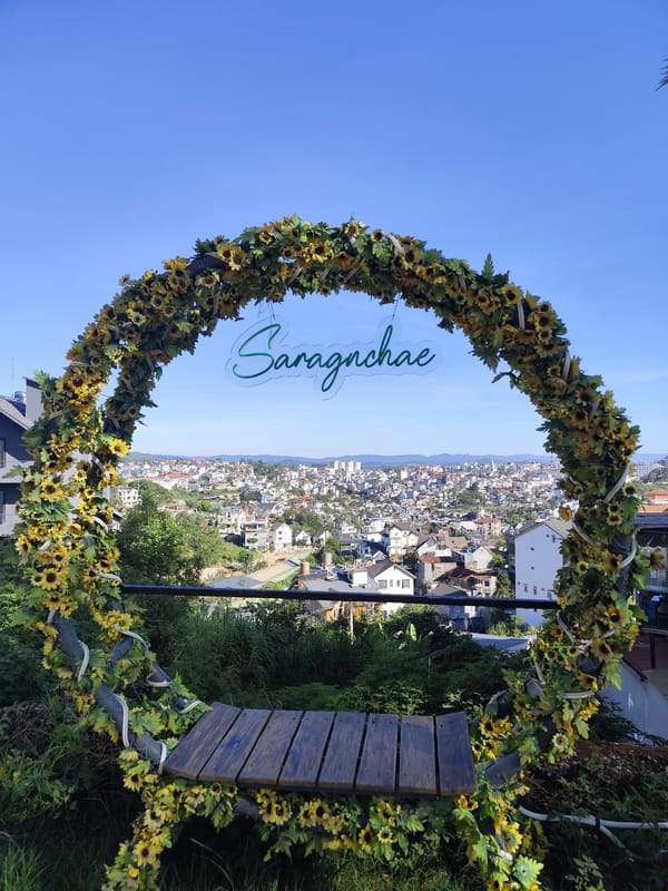 Tourist documents Da Lat cityscape and architecture over 6 minutes