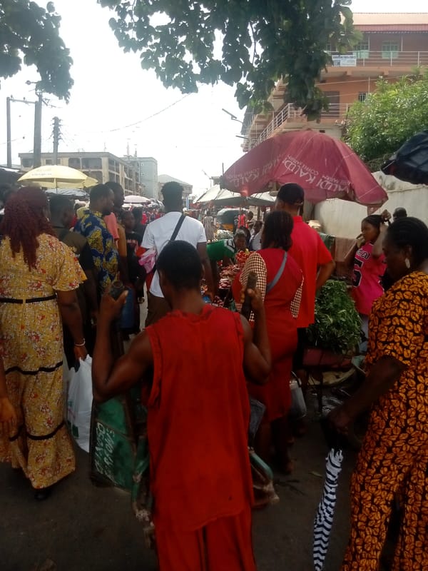 Morning market activity documented in Onitsha, Nigeria