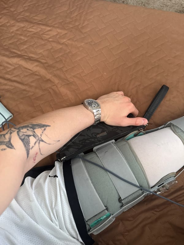 Person with leg brace, F1 phone spotted in Brestak