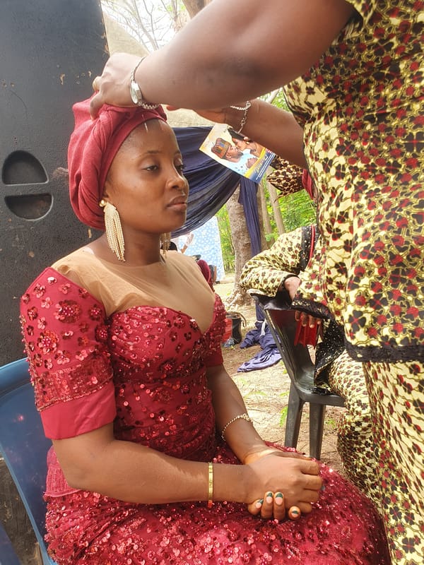 Traditional wedding ceremony held outdoors in Lafia, Nigeria