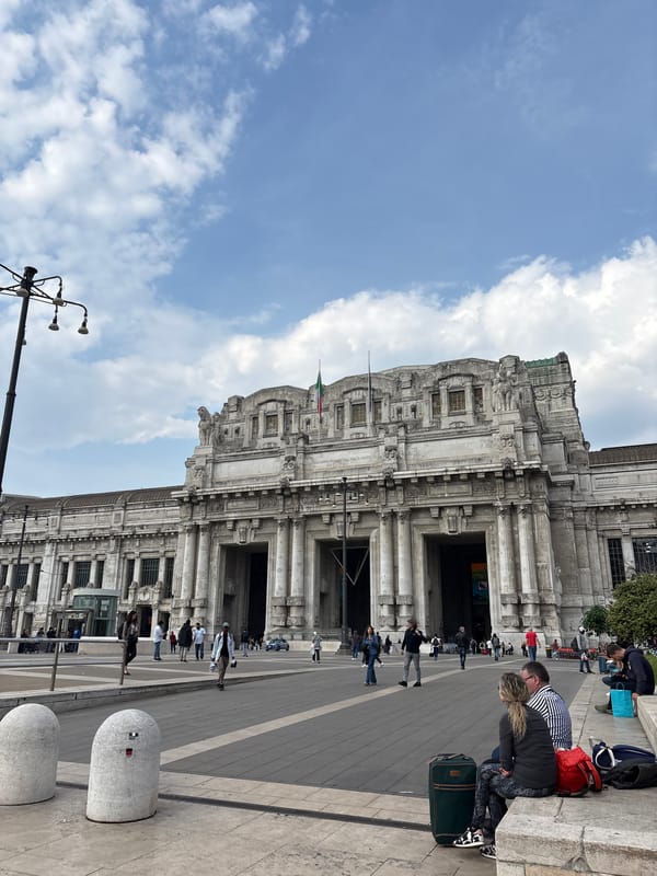 Milan Central Station architectural scene documented by witness