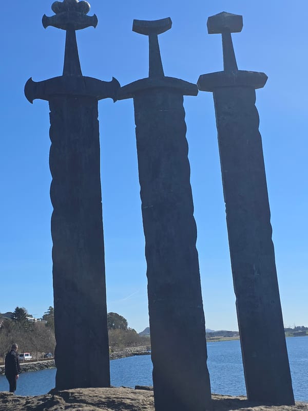 Historic Viking swords monument documented in Stavanger, Norway