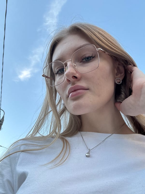 Woman takes outdoor selfies in Perm, Russia