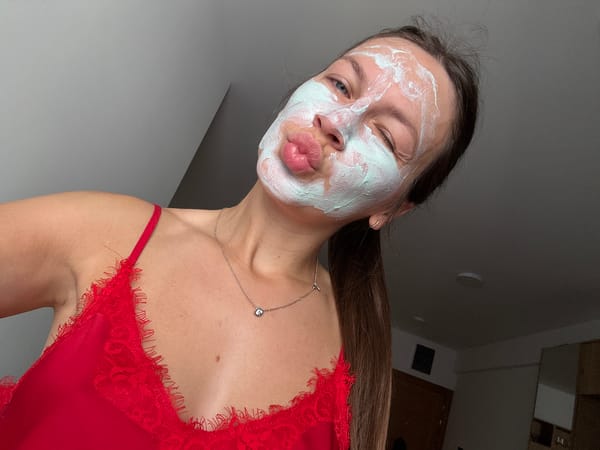 Face mask selfie session at home in Lapčići, Montenegro