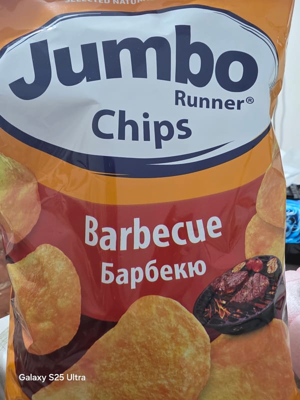 Barbecue chips photographed in Dulovo, Bulgaria