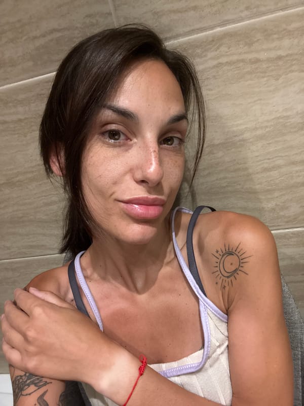Portrait with crescent moon and sun tattoo, Aksu, Turkey